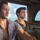 Sam Drake with younger brother, Nathan. image via Sony.